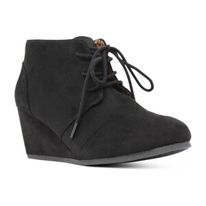 Stylish Black Lace-Up Kids Big Girl Ankle Boots Booties Size 4